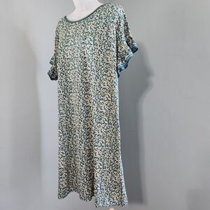 Max Studio 2X Teal and Cream Printed Women's Dress